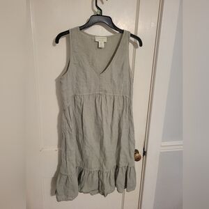 Cynthia Rowley 100% Linen Sleeveless Dress Size Small Sage Green